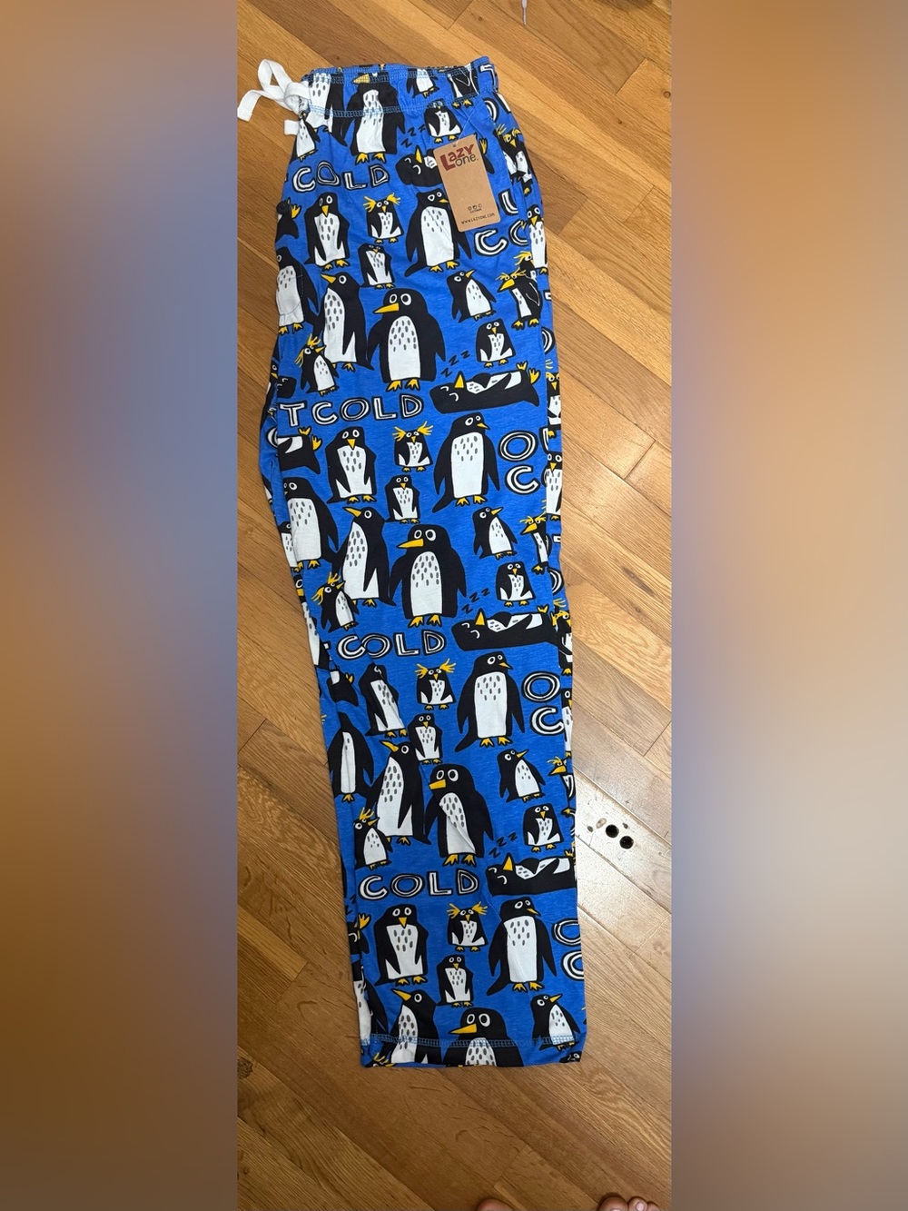 Lazy One Blue Penguin Print Kids Pajama Bottoms